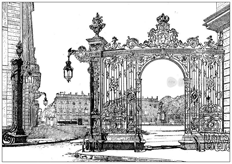 古董插画:Nancy, Place Stanislas